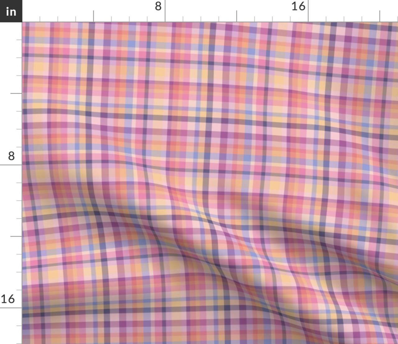 Plaid Pink Check Romantic Spring Cottagecore Soft Gingham Valentine'S Day Lavender Pink Purple Blush Romantic Coordinates Retro Custom Printed Fabric by Spoonflower Various Fabrics by the Yard or Fat Quarter